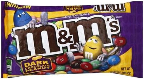 M & M Dark Chocolate, Peanut Chocolate Candies - 10.8 oz, Nutrition ...