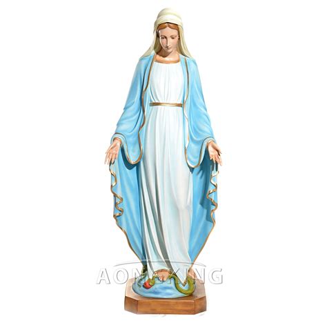 Factory Customized Large Standing Mother Mary Fiberglass Statue