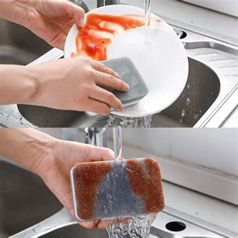 Dishwashing Sponge High Density Gray Sponge Wipe Kitchen Cleaning Sponge Block Household ...