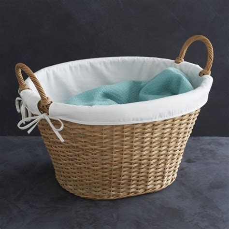 Wicker Laundry Basket with Liner | Laundry basket, Wicker laundry basket, Wicker