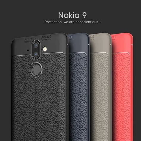 YISHANGOU Luxury PU Leather Phone Cases For Nokia 8 6 9 Soft Silicone TPU Carbon Fiber Cover For ...