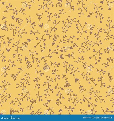 Amazing Cute Seamless Vintage Yellow Floral Pattern Stock Vector - Illustration of paper, accent ...