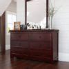 Carina Contemporary Mahogany Wood 6 Drawer Double Dresser.