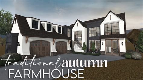 Bloxburg | Autumn Traditional Farmhouse | 250k | House Build - YouTube