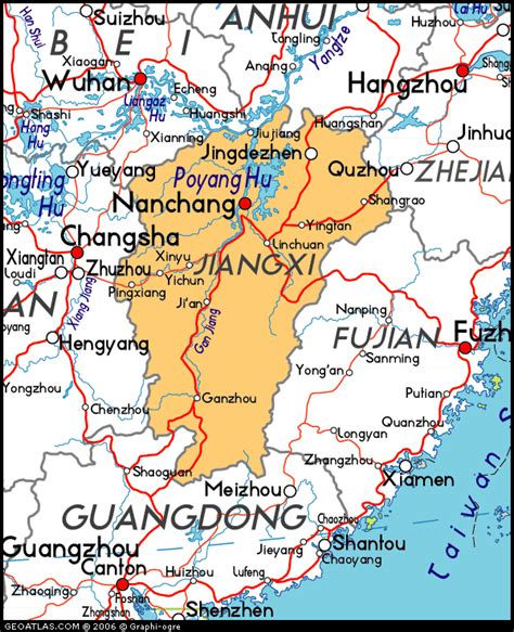 Map of Jiangxi, China, China Atlas