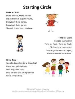 Circle Time Songs and Games | Preschool circle time songs, Circle time songs, Kindergarten songs