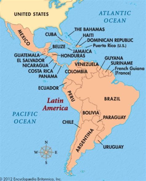 Map of Latin America, Central America: Cuba, Costa Rica, Dominican Republic… | Latin america map ...