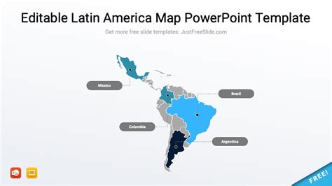 Free Editable Latin America Map PowerPoint Template | Just Free Slide