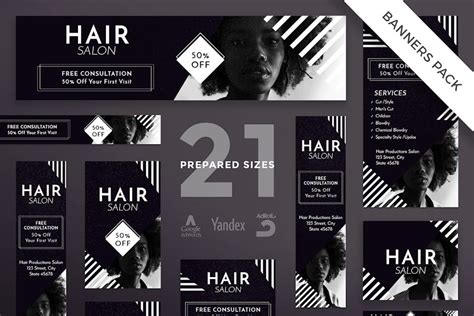 Hair Salon Banner Pack Template - Design Template Place