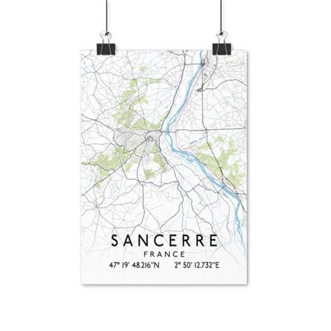 Sancerre, France Map Posters | This Day in Wine History