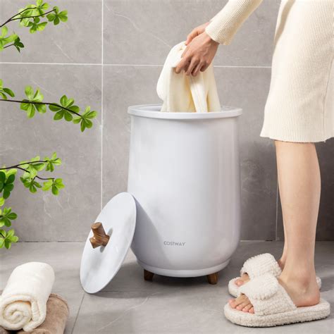 23L Large Luxury Bucket-Style Towel Warmer with Fragrant Disc Holder - Costway