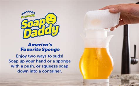 Amazon.com: Scrub Daddy Soap Dispenser, Soap Daddy Dual Action Washing Up Liquid Detergent ...