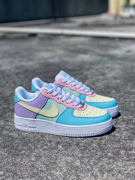 Pastel Multicolor Nike Air Force 1s Custom Sneakers Custom | Etsy