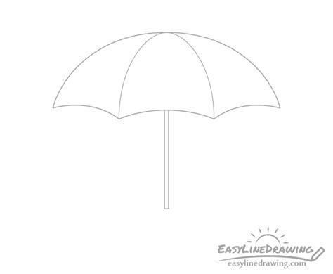 How to Draw an Umbrella Step by Step - EasyLineDrawing