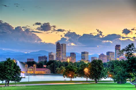 Photos of Denver Skyline and City Park