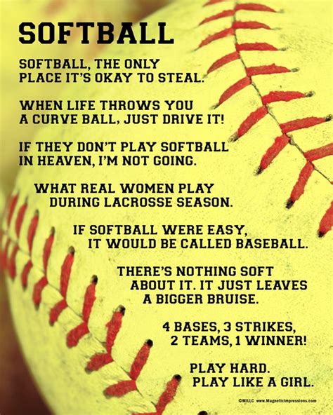 Softball Player Sayings 8x10 Sport Poster Print | Softball quotes, Inspirational softball quotes ...