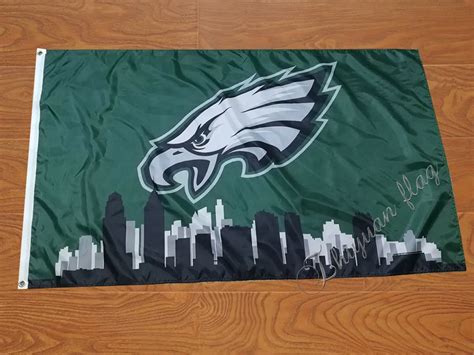 Philadelphia Eagles city skyline 3x5 ft flag 100D Polyester ...