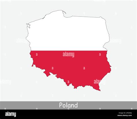 Poland Flag Map. Map of the Republic of Poland with the Polish national flag isolated on a white ...