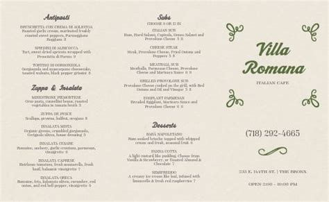 Italian Villa Takeout Menu Template by MustHaveMenus