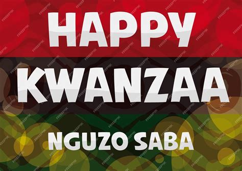 Premium Vector | Traditional colorful kwanzaa flag with greeting ...