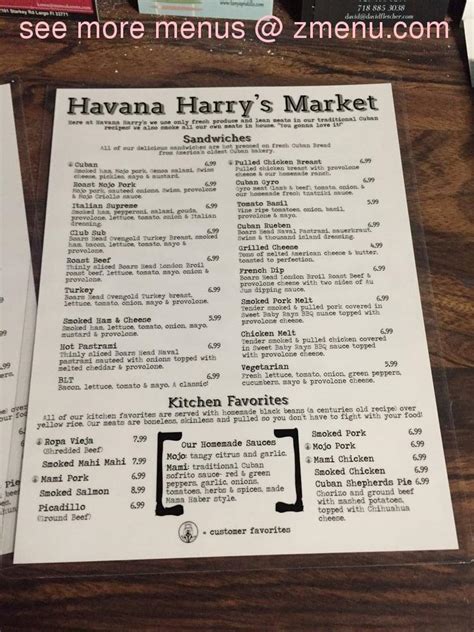 Online Menu of Havana Harrys 2 Restaurant, Largo, Florida, 33771 - Zmenu