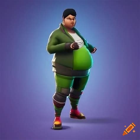 Fortnite skin of a chubby mexican character on Craiyon