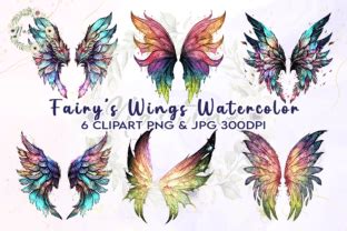 Fairy’s Wings Watercolor Clipart Graphic by Nastine · Creative Fabrica