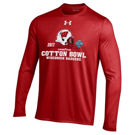 Under Armour Wisconsin Badgers Red 2017 Cotton Bowl Bound Long Sleeve T ...