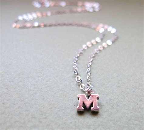 Sterling Silver Letter Necklace Alphabet Pendant Necklace - Etsy