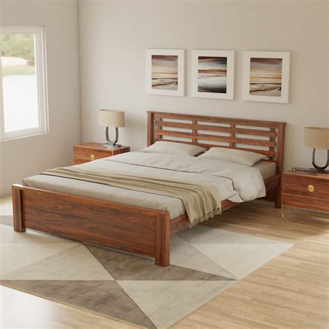 Easton Solid Wood Queen Size Bed - Decornation