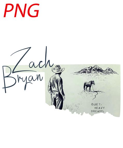 Zach Bryan PNG Quiet Heavy Dreams File Dowload Country - Etsy