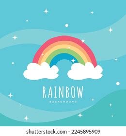 Cute Rainbow Background Stars Stock Vector (Royalty Free) 2245895909 ...