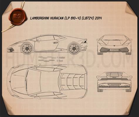 Lamborghini blueprint Download - Hum3D