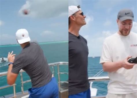 WATCH: Tom Brady knocks down MrBeast's drone with a football on his ...