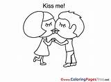 Coloring Kiss Pages Romantic Band Couple Kissing Anime Printable  sketch template