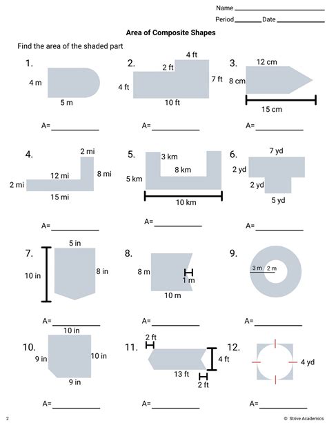 Area of Composite Figures Worksheet Set 1 - Etsy Australia