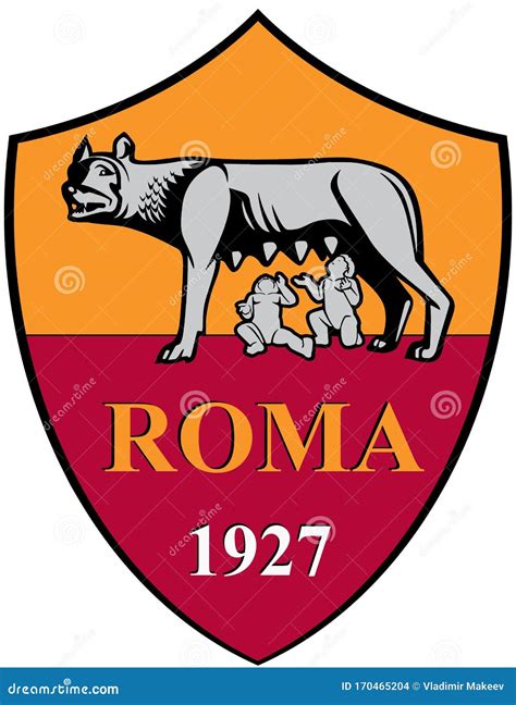 The Emblem of the Football Club `Roma`. Italy Editorial Stock Image - Illustration of italian ...