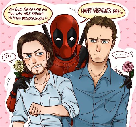 lingi-15: #cherik “ “Well…Happy Valentine’s Day? ” ” | Cute deadpool, Cherik, Anime dad