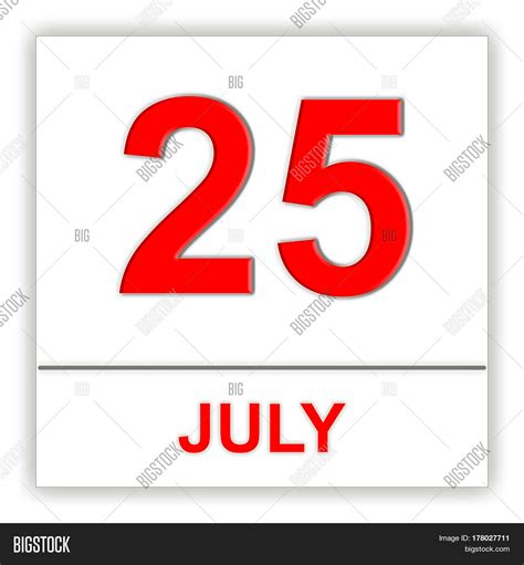 July 25. Day On Calendar. 3D Image & Photo | Bigstock