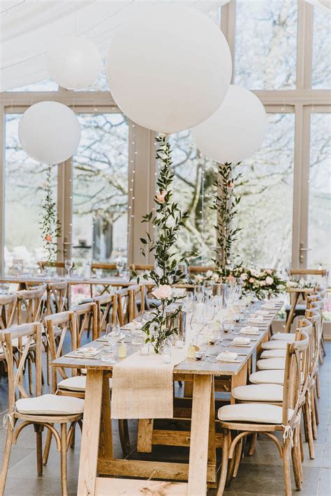 Long Table Decor Giant Balloons Greenery Foliage Hessian Burlap ...