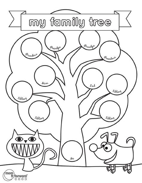 Family Tree Coloring Pages For Kids