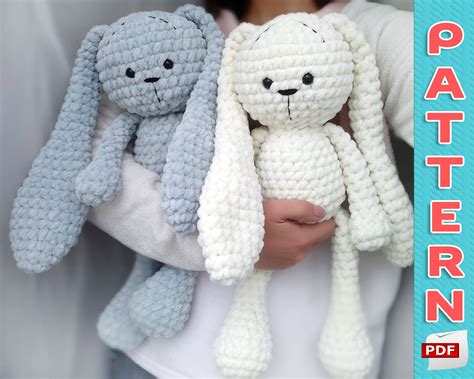 CROCHET PATTERN Big Bunny Plush - Amigurumi Pattern PDF - Big Stuffed Rabbit | Coniglietti ...