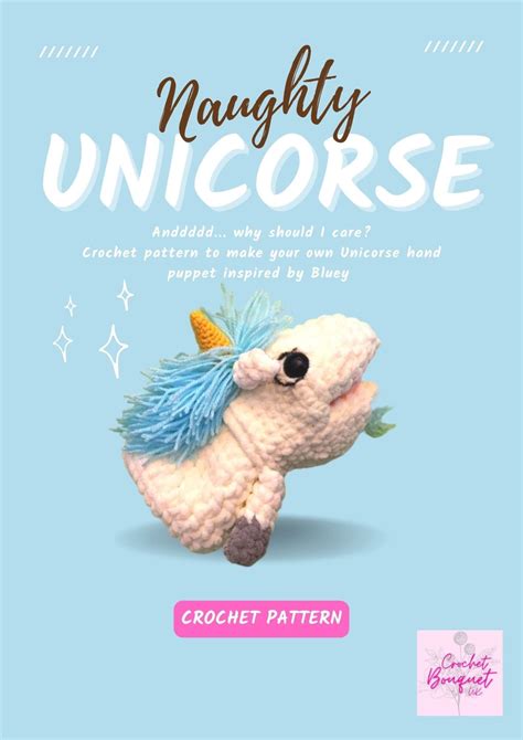 Naughty Unicorse Puppet Bluey Crochet PATTERN ONLY - Etsy