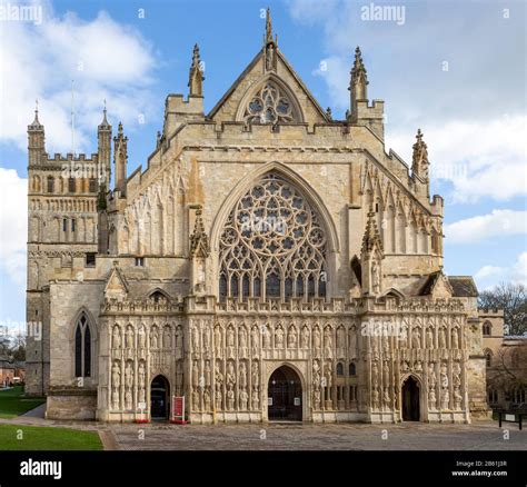 Medieval West Front Image screen stone carvings, Gothic architecture c ...