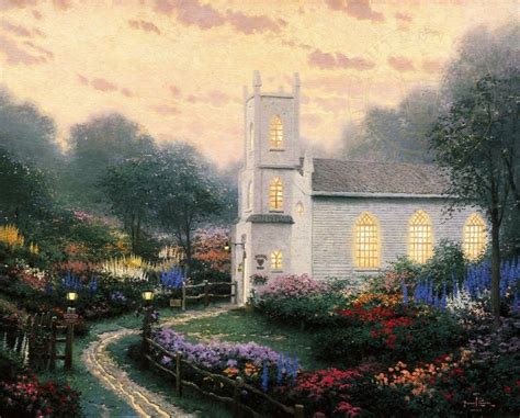 Blossom Hill Church by Thomas Kinkade | Thomas kinkade, Thomas kinkade ...