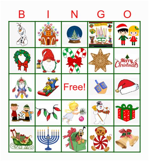 Holiday Bingo Card