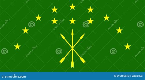 Flag of Adygea stock vector. Illustration of graphic - 295106645