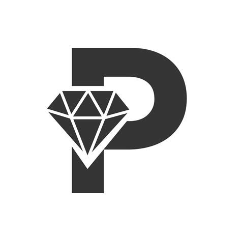 Letter P Diamond Logo Design. Jewelry Logo With Diamond Icon Vector ...