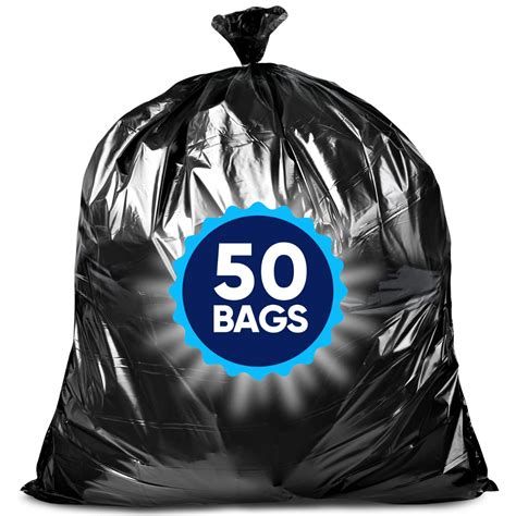 Tasker 55 Gallon Trash Bags, (Huge Bags w/Ties) Extra Large Trash Bags 55 Gallon, Lawn and Leaf ...