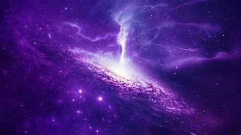 Universe Wallpaper 4K, Spiral, Nebula, Galaxy, Purple